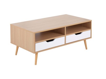 Astro - Contemporary Coffee Table - Natural   White Supply