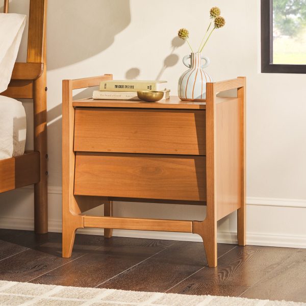 Scandi - Angle Face Solid Wood Nightstand - Caramel on Sale