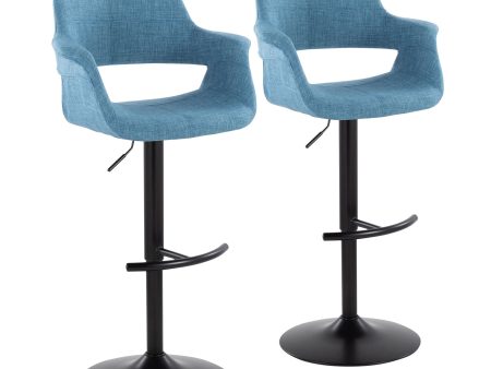 Vintage Flair - Mid Century Modern Adjustable Barstool With Swivel & Rounded T Footrest (Set of 2) Online