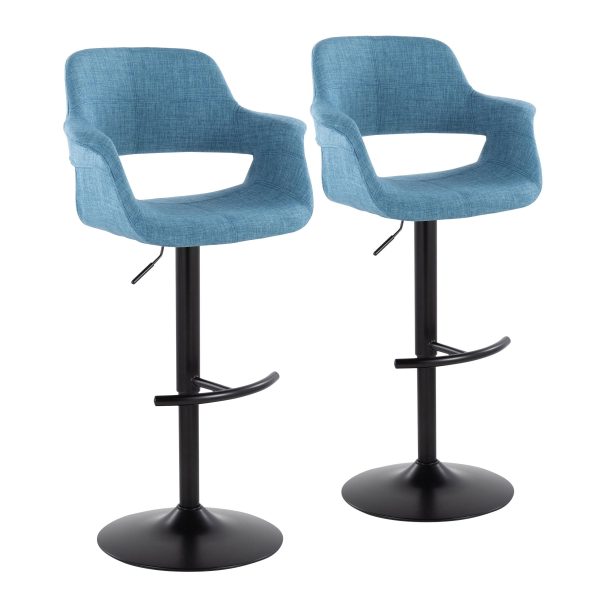 Vintage Flair - Mid Century Modern Adjustable Barstool With Swivel & Rounded T Footrest (Set of 2) Online