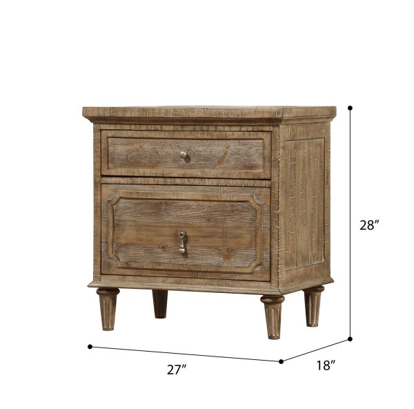 Ludin - 2 Drawer Nightstand - Taupe For Sale