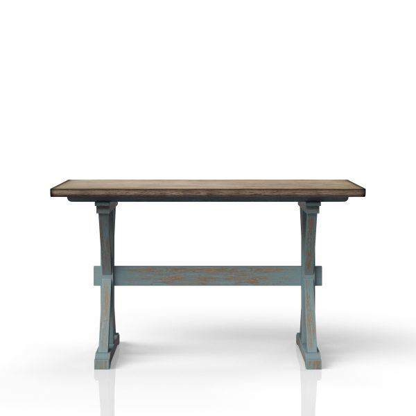 X Based Counter Height Casual Dining Table - Aqua Blue Online