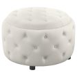 Angelina - Round Upholstered Storage Ottoman on Sale