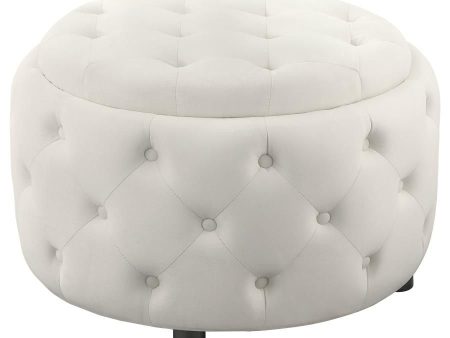 Angelina - Round Upholstered Storage Ottoman on Sale