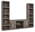 Wynnlow - Gray - 3-Piece Entertainment Center With Electric Fireplace on Sale