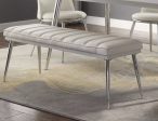 Weizor - Synthetic Leather Bench - White For Cheap