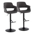 Vintage Flair - Mid Century Modern Adjustable Barstool With Straight T Footrest (Set of 2) Sale