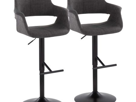 Vintage Flair - Mid Century Modern Adjustable Barstool With Straight T Footrest (Set of 2) Sale