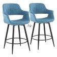 Vintage Flair - Mid Century Modern Fixed Height Counter Stool With Swivel With Round Footrest (Set of 2) For Discount