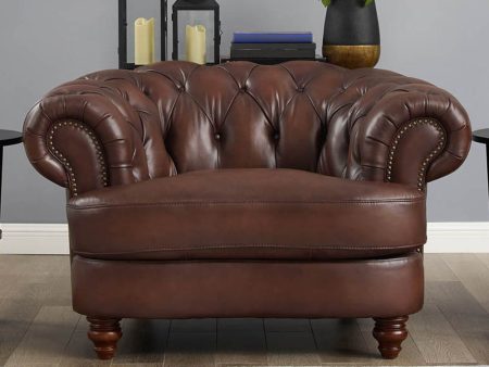 Newport - Leather Chair - Caramel Supply