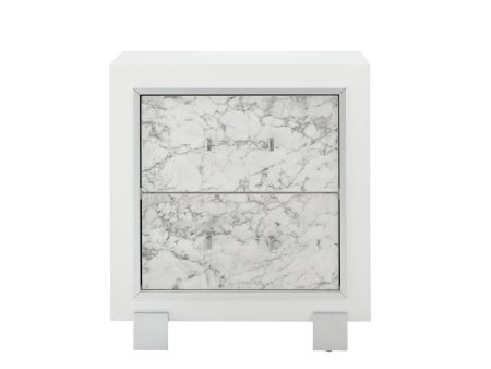 Skye - Marble Nightstand - White For Discount