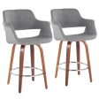 Vintage Flair - Mid-Century Modern Fixed Height Counter Stool With Swivel With Round Footrest (Set of 2) Online now