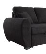 Veronica - Teddy Fleece Reversible Sleeper Sectional Sofa With Storage Chaise - Black Cheap