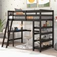 Twin Loft Bed With Desk, Ladder, Shelves Online Hot Sale