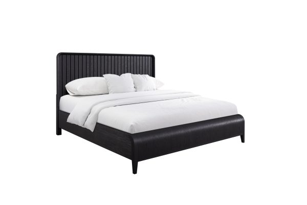 Queen Waterfall - Panel Bed - Black on Sale