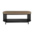 Scandi - Upholstered Top Storage Bench With Lower Shelf - Black Supply