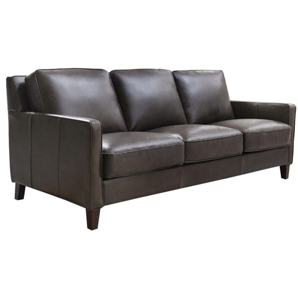 Ashby - Waxy Pull Up Leather Sofa - Dark Granite For Cheap