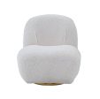 Yedaid - Teddy Sherpa Accent Chair With Swivel - White Sale