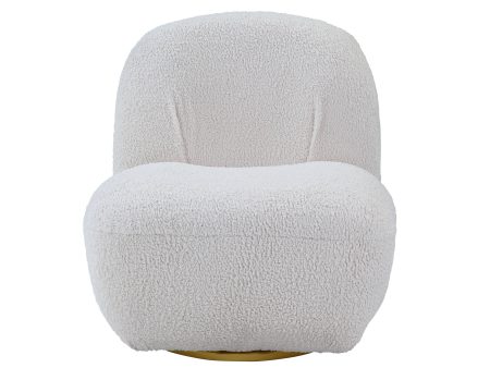 Yedaid - Teddy Sherpa Accent Chair With Swivel - White Sale