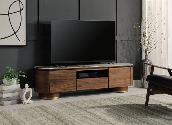 Willene - Ceramic Top TV Stand - Walnut Discount