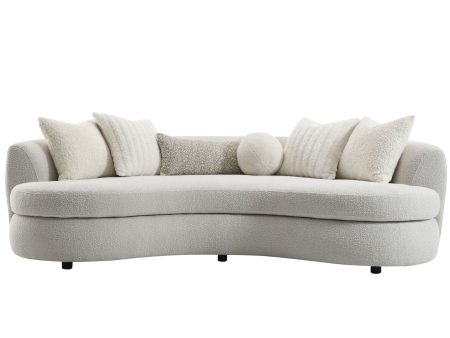 Iniko - Boucle Sofa With Toss Pillows - Beige Discount