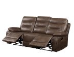 Aashi - Leather Gel Match Recliner Sofa - Brown Online now