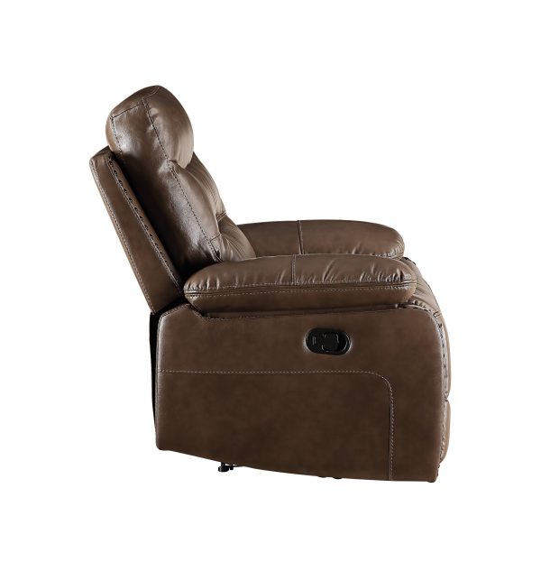 Aashi - Leather Gel Match Recliner Sofa - Brown Online now