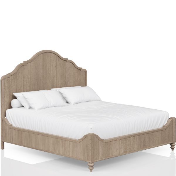 Queen Panel Bed With Transitional Casual Design - Sand For Cheap