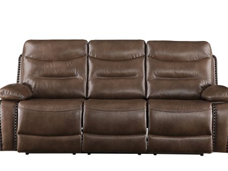 Aashi - Leather Gel Match Recliner Sofa - Brown Online now