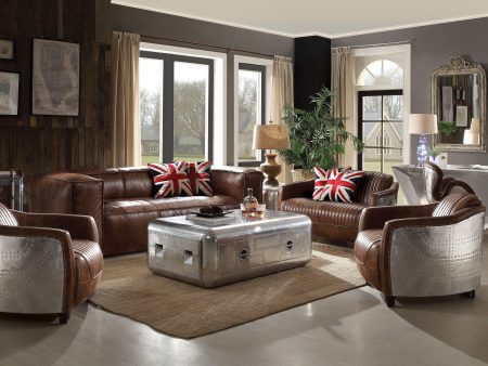 Brancaster - Top Grain Leather Living Room Set - Brown Online