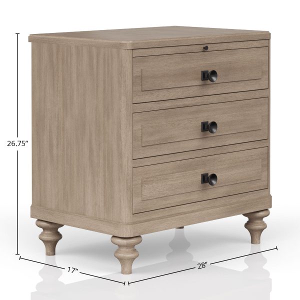 3 Drawer Nightstand - Sand on Sale