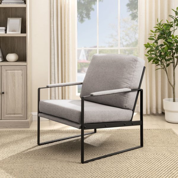 Contemporary Square Metal Frame Accent Chair Online Hot Sale