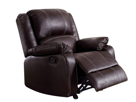 Zuriel - Synthetic Leather Motion Rocker Recliner - Brown Cheap