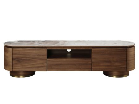 Willene - Ceramic Top TV Stand - Walnut Discount