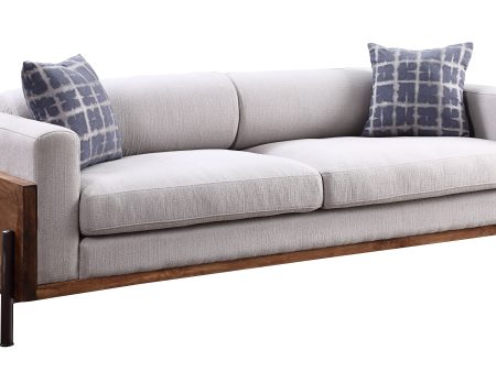 Pelton - Sofa With 2 Toss Pillows - Walnut For Discount