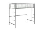 Modern Industrial Twin Over Loft Metal Bunk Bed Frame With Integrated Guardrails - Silver Sale