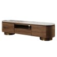 Willene - Ceramic Top TV Stand - Walnut Discount