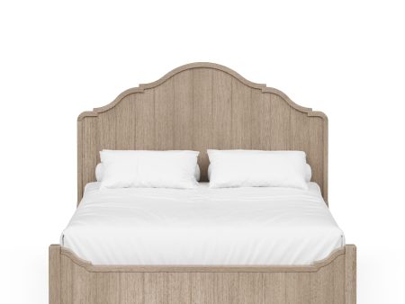 Queen Panel Bed With Transitional Casual Design - Sand For Cheap