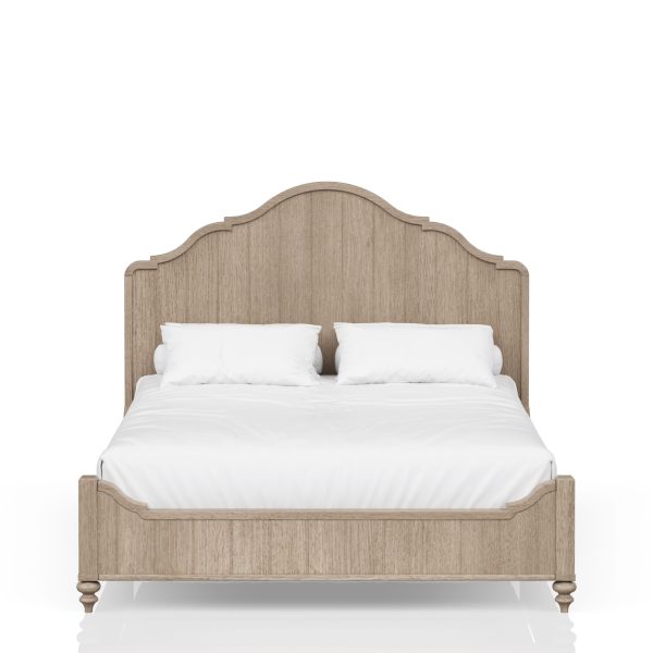 Queen Panel Bed With Transitional Casual Design - Sand For Cheap