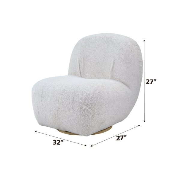 Yedaid - Teddy Sherpa Accent Chair With Swivel - White Sale