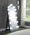 Noralie - Mirrored Faux Diamonds Floor Mirror - Silver Fashion