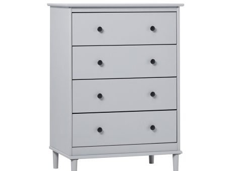 Classic 4 Drawer Solid Wood Dresser - Gray Online