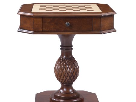 Bishop - Reversible Chess Checker Game Table With Game Tray (Chess Fingures Not Included) - Cherry Hot on Sale