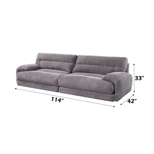 Cadenza - Corduroy Sofa - Gray Online