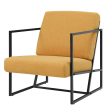 Modern Upholstered Chair With Metal Frame - Mustard For Discount