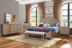 Queen Panel Bed With Transitional Casual Design - Sand For Cheap