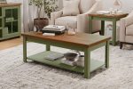 Vineyard - Coffee Table - Sage Green And Fruitwood Online Sale