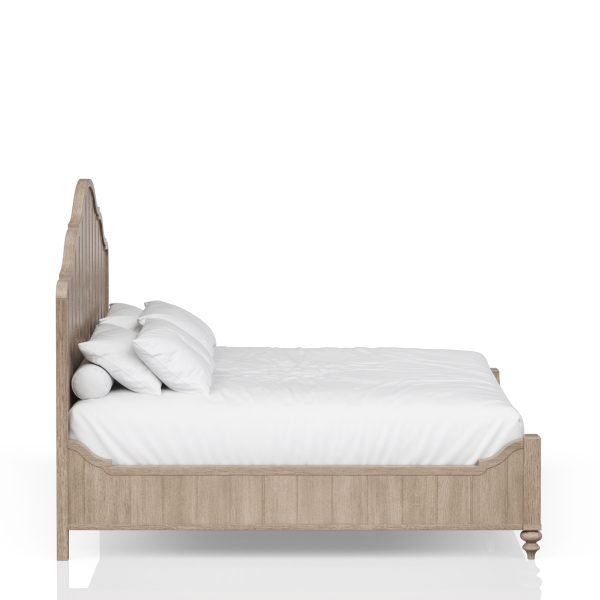 Queen Panel Bed With Transitional Casual Design - Sand For Cheap