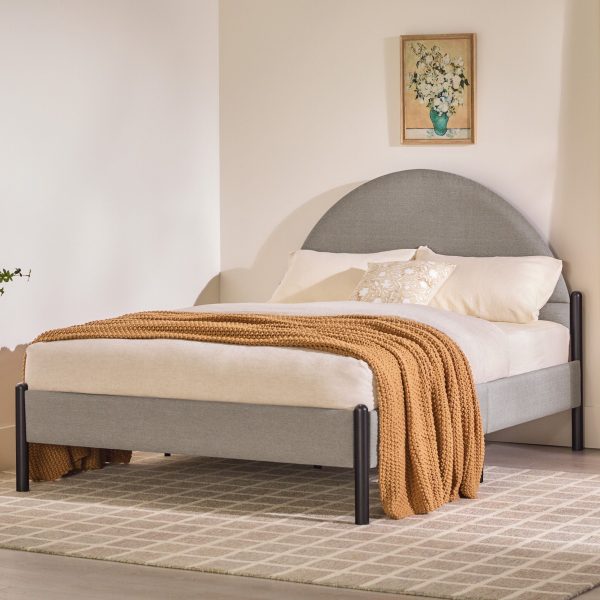 Bed Modern Upholstered Curved Headboard Online