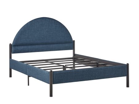 Bed Modern Upholstered Curved Headboard Online